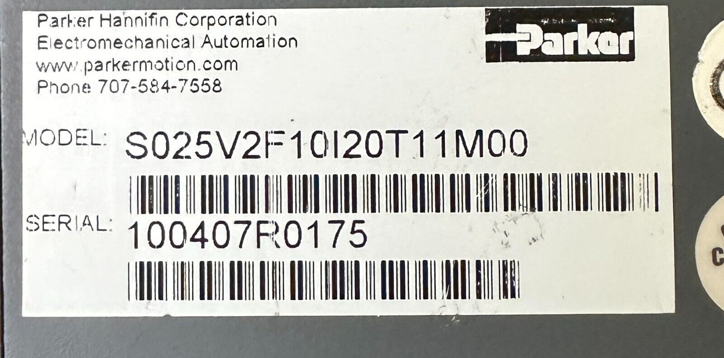 PARKER S025V2F10I20T11M00 Compax3 SERVO DRIVE RESOLVER 2.5A 50/60Hz