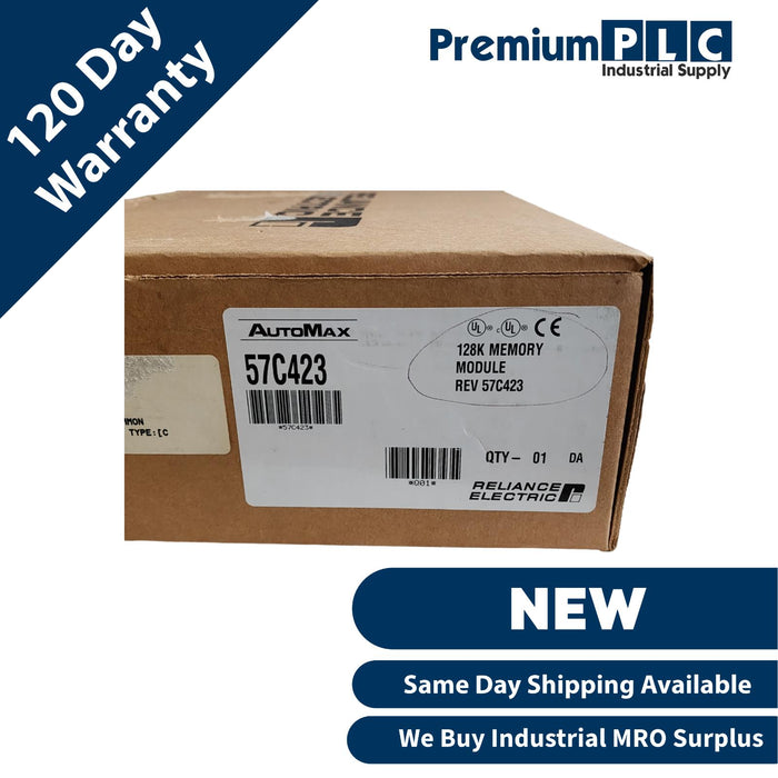 NEW RELIANCE ELECTRIC 57C423 AutoMax COMMON MEMORY MODULE 128K 57423-D