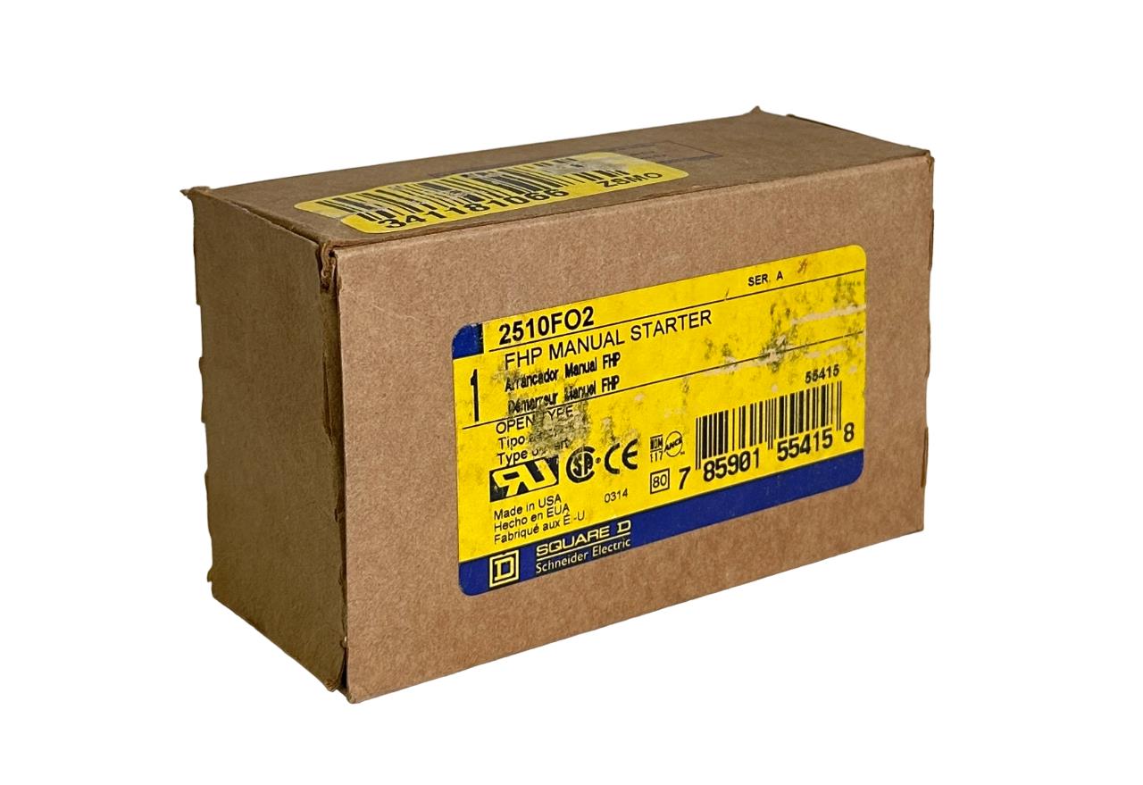 NEW SQUARE D 2510FO2 FHP MANUAL STARTER SWITCH SER. A OPEN TYPE 55415 2510-FO2