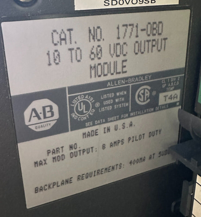 ALLEN BRADLEY 1771-A4B SER B 16-SLOT I/O CHASIS W/ MODULES