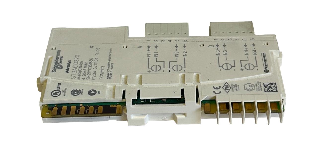 SCHNEIDER ELECTRIC STBACI0320 Advantys ANALOG INPUT MODULE 4-INPUTS 4-20mA 16BIT