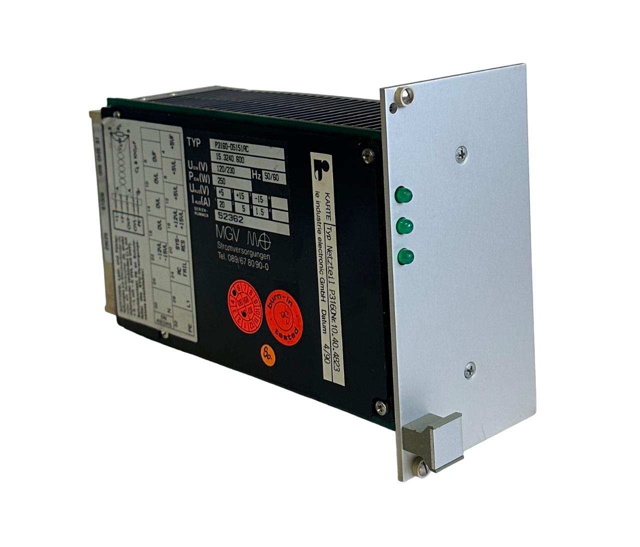 NEW MGV MO P3160-05151AC / P316005151AC POWER SUPPLY 120/230V 250W 15.3240.600