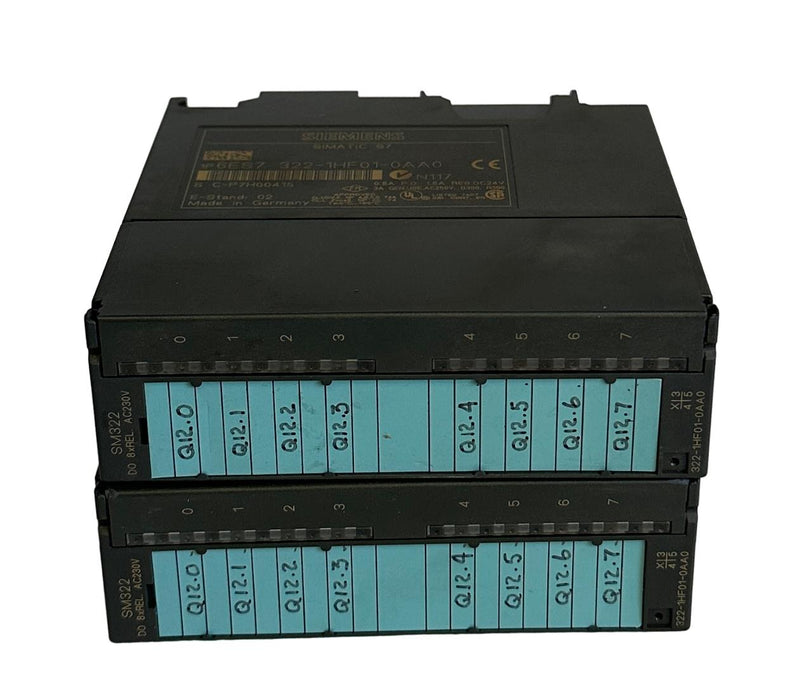 LOT OF 2 SIEMENS 6ES7322-1HF01-0AA0 OUTPUT MODULES 6ES7-322-1HF01-0AA0