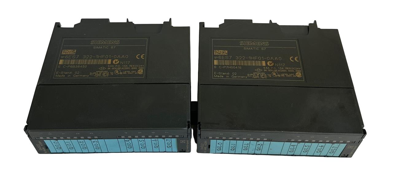 LOT OF 2 SIEMENS 6ES7322-1HF01-0AA0 OUTPUT MODULES 6ES7-322-1HF01-0AA0