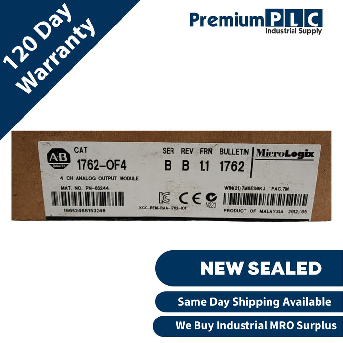 NEW F/S ALLEN BRADLEY 1762-OF4 /B MicroLogix 1200 4-CH ANALOG OUTPUT MODULE