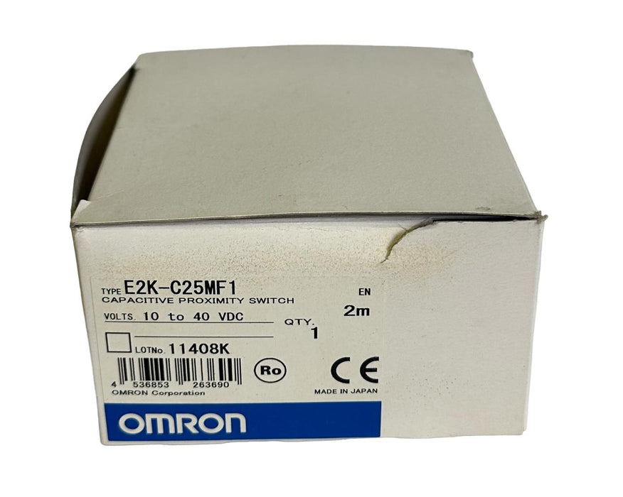 NEW OMRON E2K-C25MF1 / E2KC25MF1 CAPACITIVE PROXIMITY SWITCH 2M CABLE 10-40Vdc