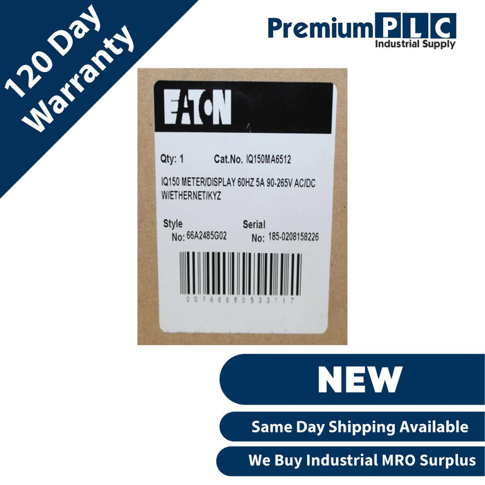 NEW EATON IQ150MA6512 IQ150 POWER METER 60HZ 5A 90-265VAC/DC W/ETHERNET/KYZ