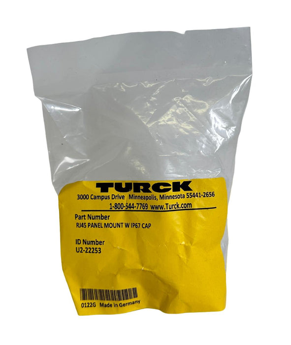 NEW TURCK U2-22253 / U222253 RJ45 PANEL MOUNT W/ IP67 CAP