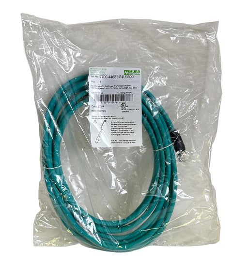 NEW MURR ELEKTRONIK 7700-44621-S4U0500 / 770044621S4U0500 M12 FEMALE RJ45 Enet