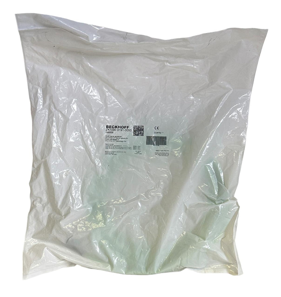 NEW BECKHOFF ZK1090-6191-0050 / ZK109061910050 RJ45 EtherCAT CABLE M12 5M 068858