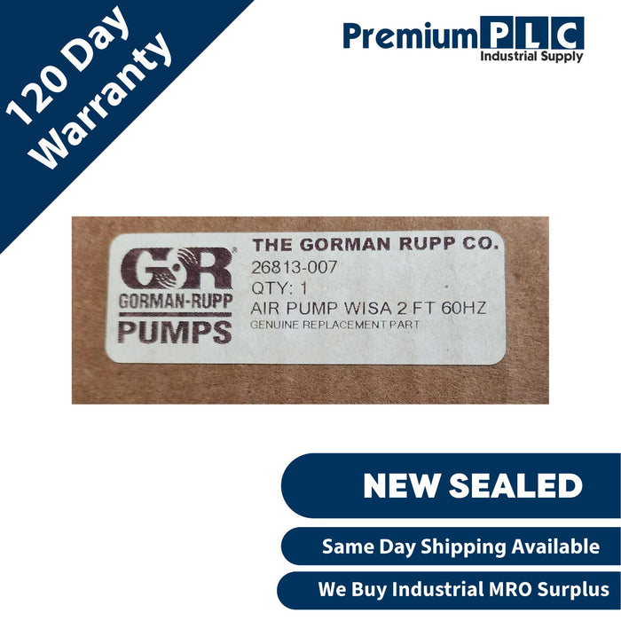 NEW F/S GORMAN RUPP 26813-007 DIAPHRAGM AIR PUMP WISA 2 FT 60HZ 26813007