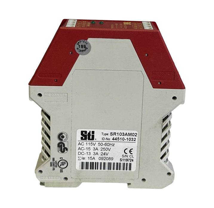 STI SR103AM02 SAFETY RELAY 44510-1032 / 445101032 115Vac 50/60Hz