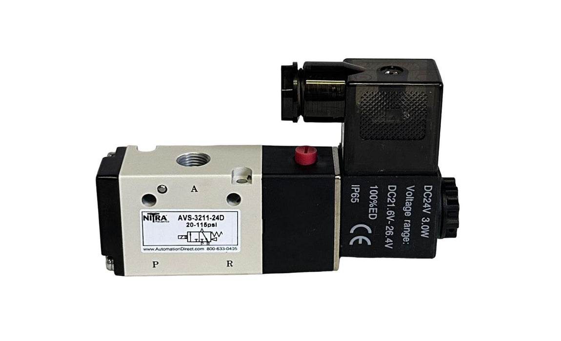 NEW AUTOMATION DIRECT NITRA AVS-3211-24D / AVS321124D 3-PORT SOLENOID VALVE 24V