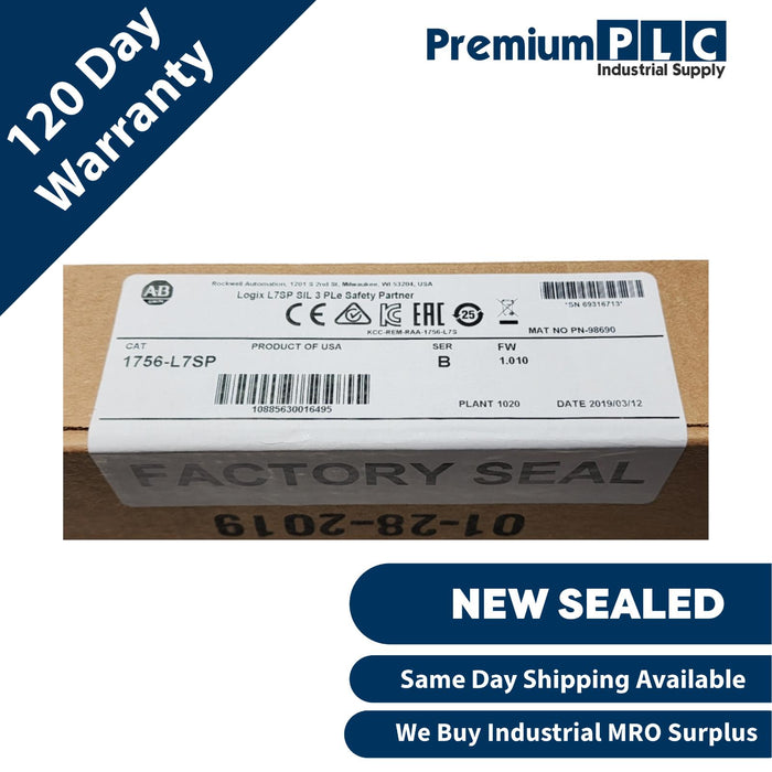 NEW SEALED ALLEN BRADLEY 1756-L7SP /B GuardLogix L7SP SAFETY PARTNER PROCESSOR