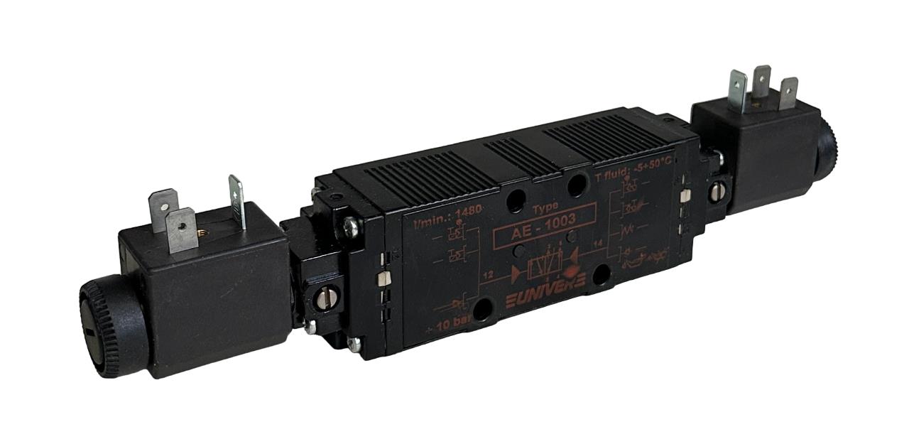 NEW UNIVER GROUP AE-1003 / AE1003 LIGHT SERIES VALVE W/ DA-0051 24V COILS