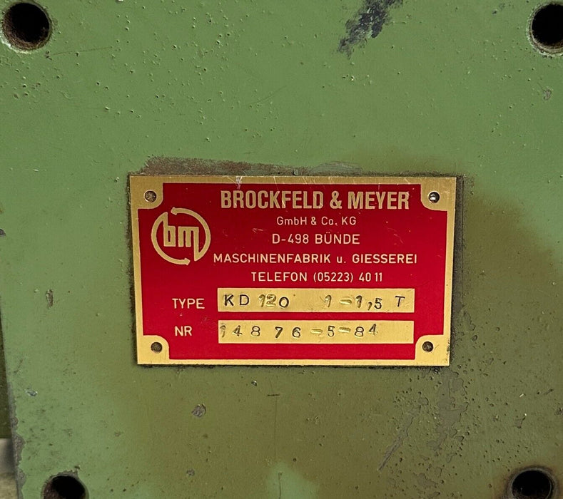 BROCKFELD & MEYER KD 120 1-1.5 T / KD120115T GEARBOX REDUCER 3-WAY