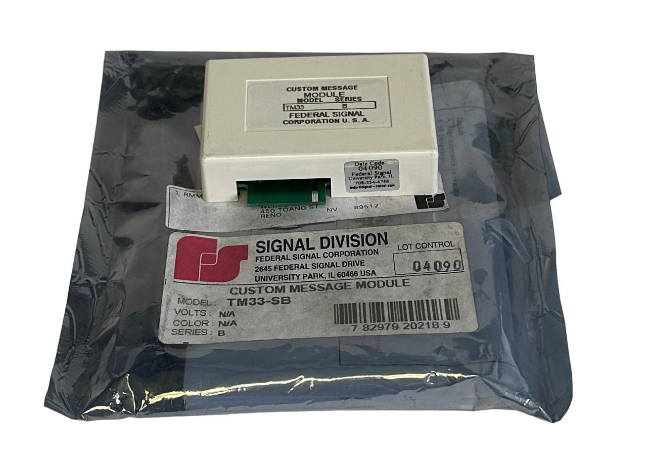 NEW FEDERAL SIGNAL TM33-SB / TM33SB CUSTOM MESSAGE MODULE SERIES B TM33 RMT-4029
