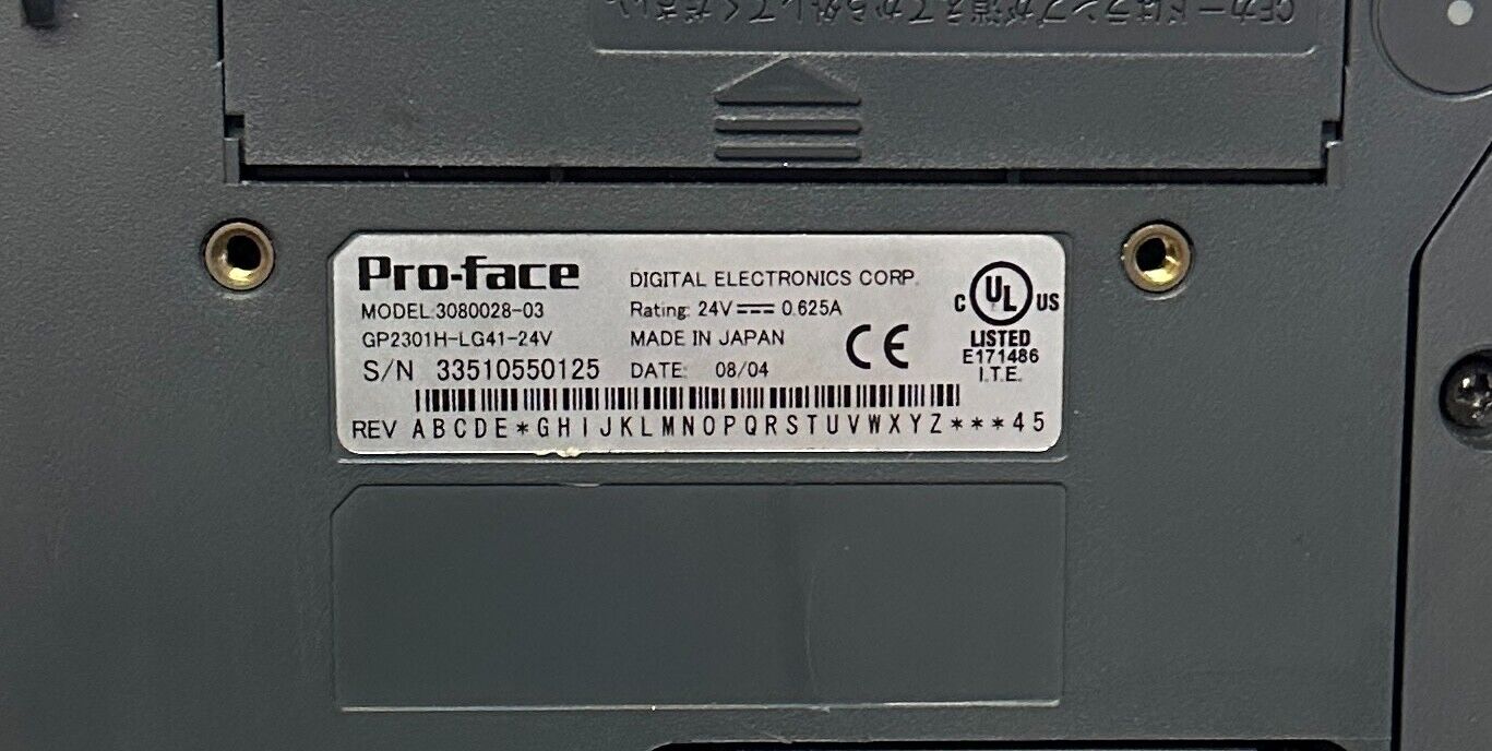 PRO-FACE GP2301H-LG41-24V / 3080028-03 TOUCH PENDANT 24V Rev. F W/ 3M CABLE