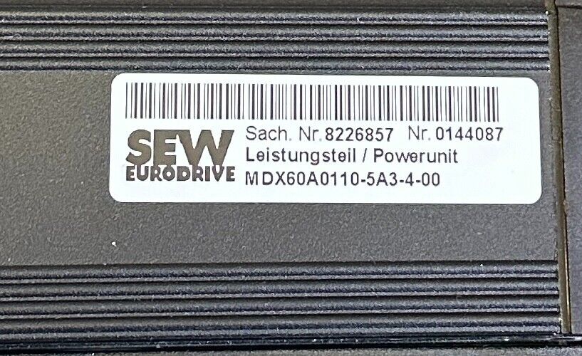 SEW EURODRIVE MDS60A0110-5A3-4-0T / MDX60A0110-5A3-4-00 MOVIDRIVE 380/500V DRIVE