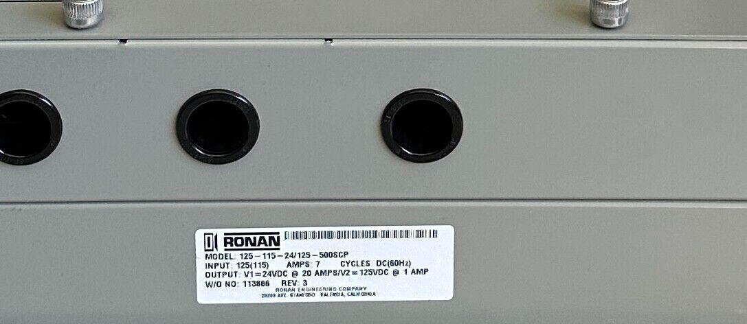 NEW RONAN 125-115-24/125-500SCP / 12511524125500SCP SCP CONVERTER Rev 3 115/125V