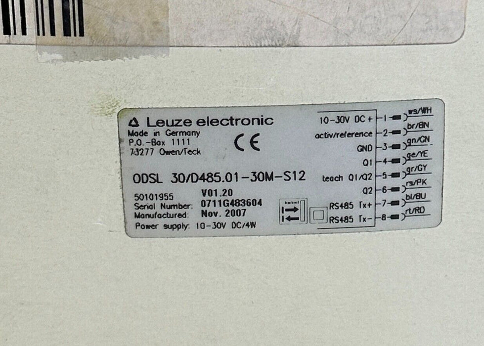 NEW LEUZE ELECTRONIC ODSL 30/D485.01-30M-S12 / 50101955 DISTANCE SENSOR 10-30VDC