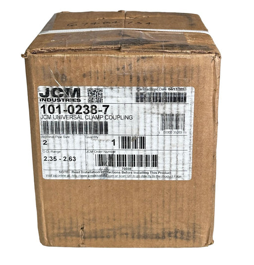 NEW JCM INDUSTRIES 101-0238-7 / 10102387 JCM UNIVERSAL CLAMP COUPLING 2''