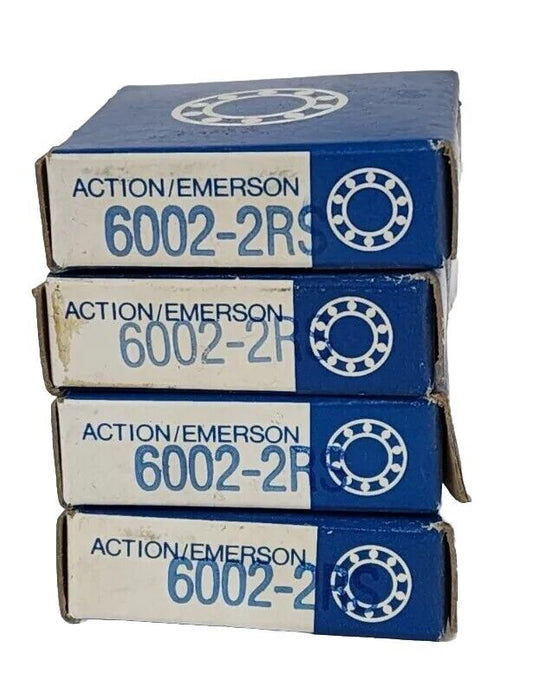 LOT OF 4 NIB ACTION/EMERSON 6002-2RS BEARINGS 60022RS