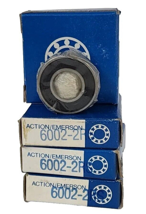 LOT OF 4 NIB ACTION/EMERSON 6002-2RS BEARINGS 60022RS