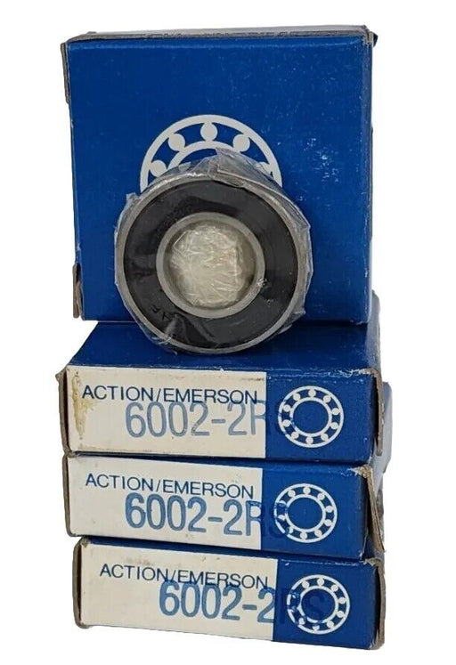 LOT OF 4 NIB ACTION/EMERSON 6002-2RS BEARINGS 60022RS