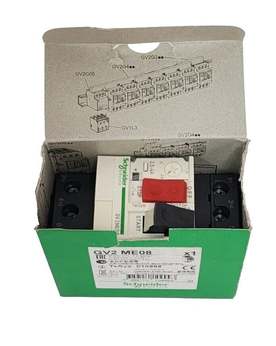 NIB SCHNEIDER ELECTRIC GV2ME08 MOTOR CIRCUIT BREAKER 2.5-4A