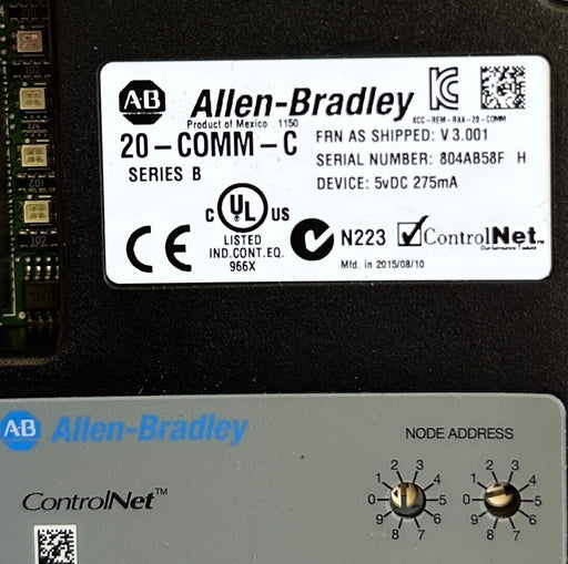 NEW ALLEN BRADLEY 20-COMM-C /B PowerFlex ControlNet ADAPTER 5vDC 275mA 20COMMC