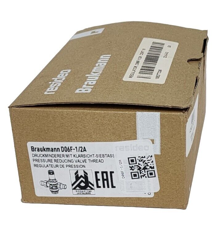 NIB HONEYWELL BRAUKMANN D06F-1/2A PRESSURE REDUCING VALVE