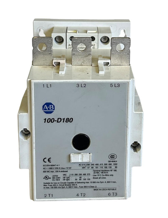 ALLEN BRADLEY 100-D180D00 /B CONTACTOR 100-D180 180A 3-POLE 600VAC 100D180D00