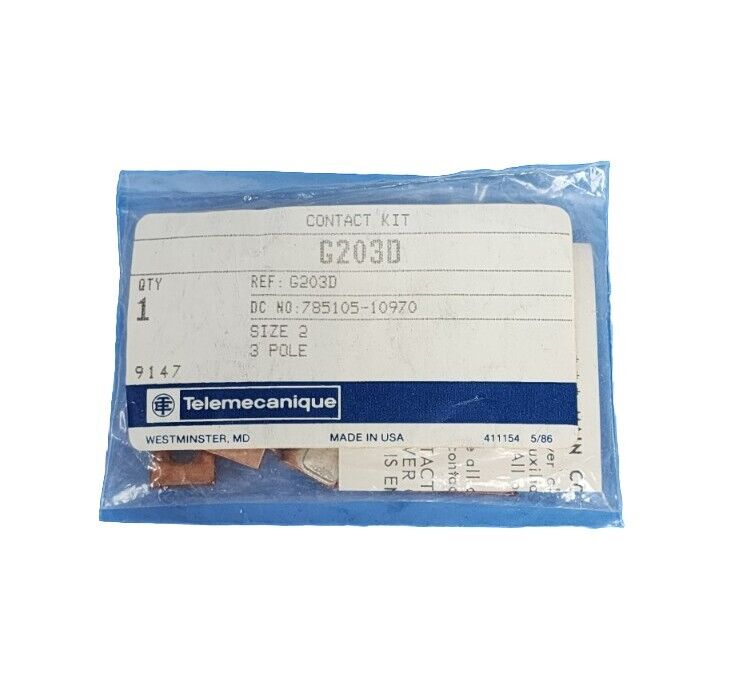 NEW TELEMECANIQUE G203D CONTACT KIT 3-POLE SIZE 2