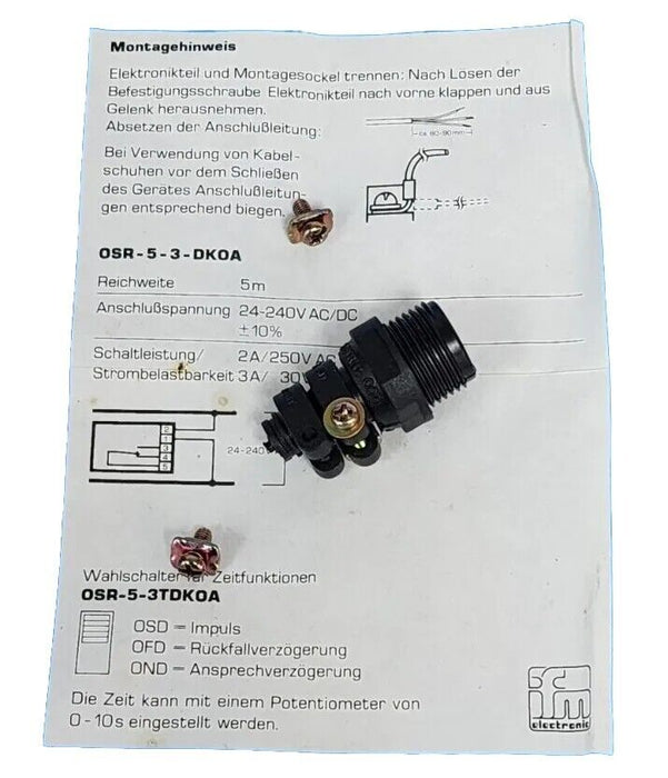 NIB IFM EFECTOR OSR-5-3TDKOA SUNX PHOTOELECTRIC SENSOR