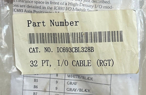 NEW GE FANUC IC693CBL328B / IC693CBL328 90-30 SERIES 32-PT I/O CABLE RIGHT 3M