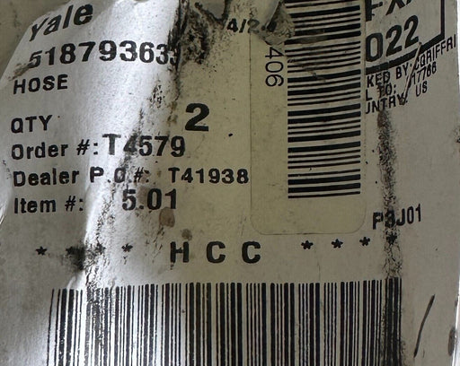 NEW YALE 518793633 / YT518793633 HYDRAULIC HOSE ASSEMBLY FOR FORKLIFT