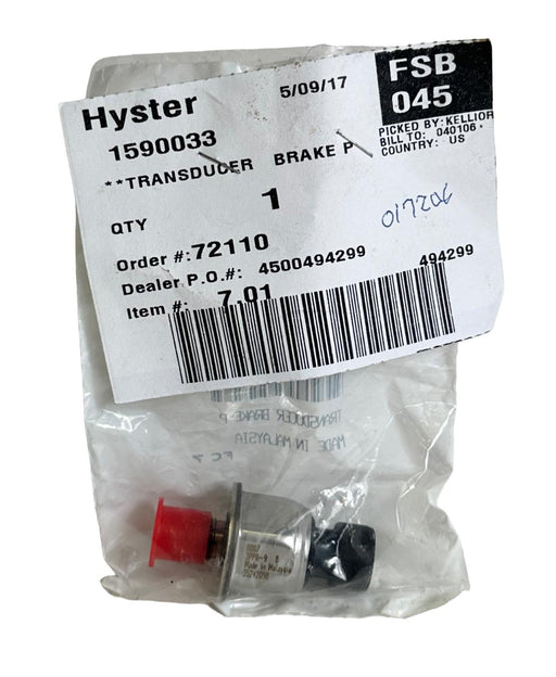 NEW SEALED HYSTER 1590033 / HY1590033 OEM BRAKE PRESSURE TRANSDUCER FOR FORKLIFT