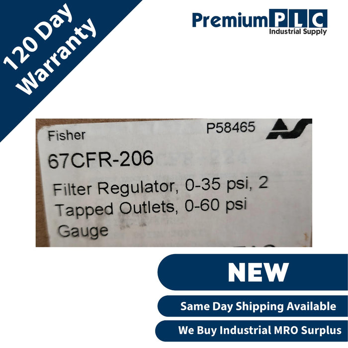 NEW FISHER 67CFR-206 FILTER REGULATOR SPG RANGE 0-35PSI MAX 250PSI FS-67CFR-206