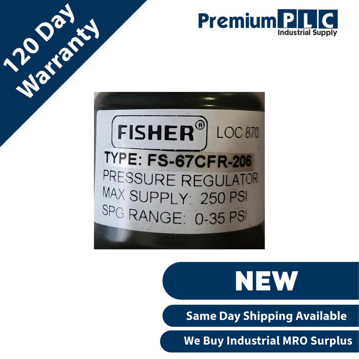 NEW FISHER 67CFR-206 FILTER REGULATOR SPG RANGE 0-35PSI MAX 250PSI FS-67CFR-206