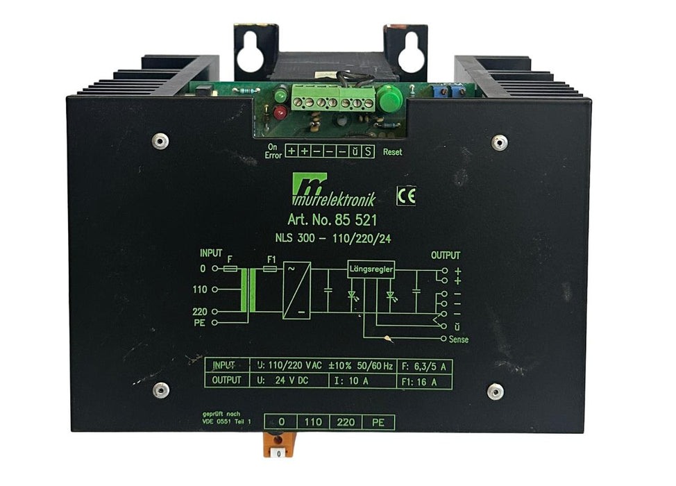 MURRELEKTRONIK 85 521 / NLS 300-110/220/24 POWER SUPPLY 110/240VAC 50/60Hz 85521