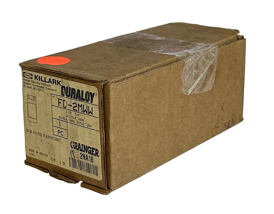 NEW KILLARK FD-2MWW / FD2MWW DURALOY SINGLE GANG OUTLET BOX 3/4'' 2NA18