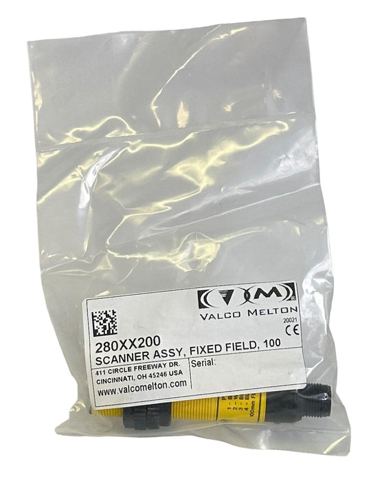NEW SEALED VALCO MELTON 280XX200 FIXED FIELD SCANNER ASSEMBLY 100mm 4-PIN 10-30V