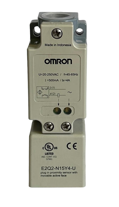 NEW OMRON E2Q2-N15Y4-U / E2Q2N15Y4U PLUG-IN PROXIMITY SENSOR 20-250VAC 500mA