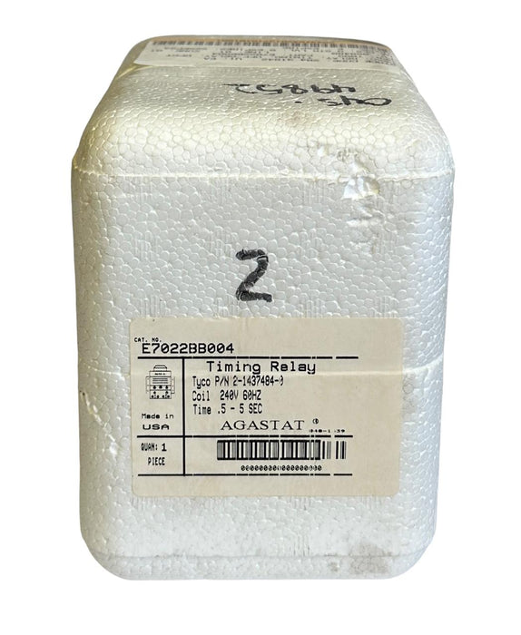 NEW TYCO AGASTAT E7022BB004 / 2-1437484-0 TIMING RELAY .5-5SEC 240V 60Hz