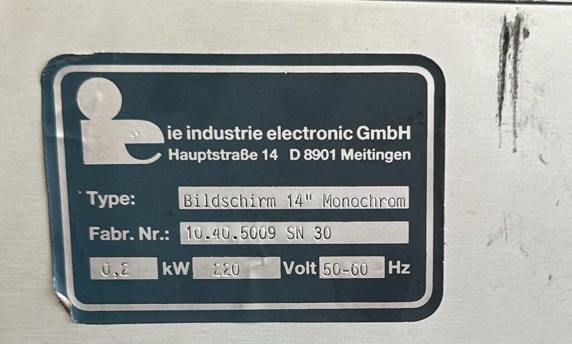 IE INDUSTRIE ELECTRONIC 14'' MONOCHROME SCREEN 10.40.5009 SN 30 0.2kW 220V