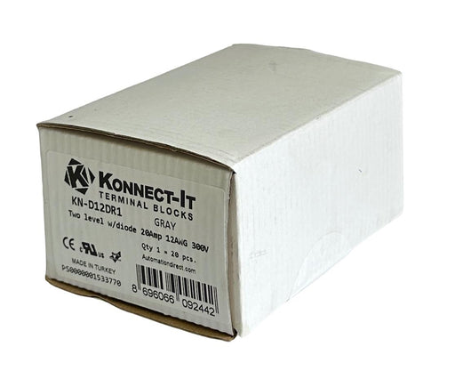20 NEW SEALED KONNECT-IT KN-D12DR1 / KND12DR1 TERMINAL BLOCKS 2-LEVEL W/ DIODE