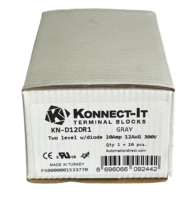 20 NEW SEALED KONNECT-IT KN-D12DR1 / KND12DR1 TERMINAL BLOCKS 2-LEVEL W/ DIODE