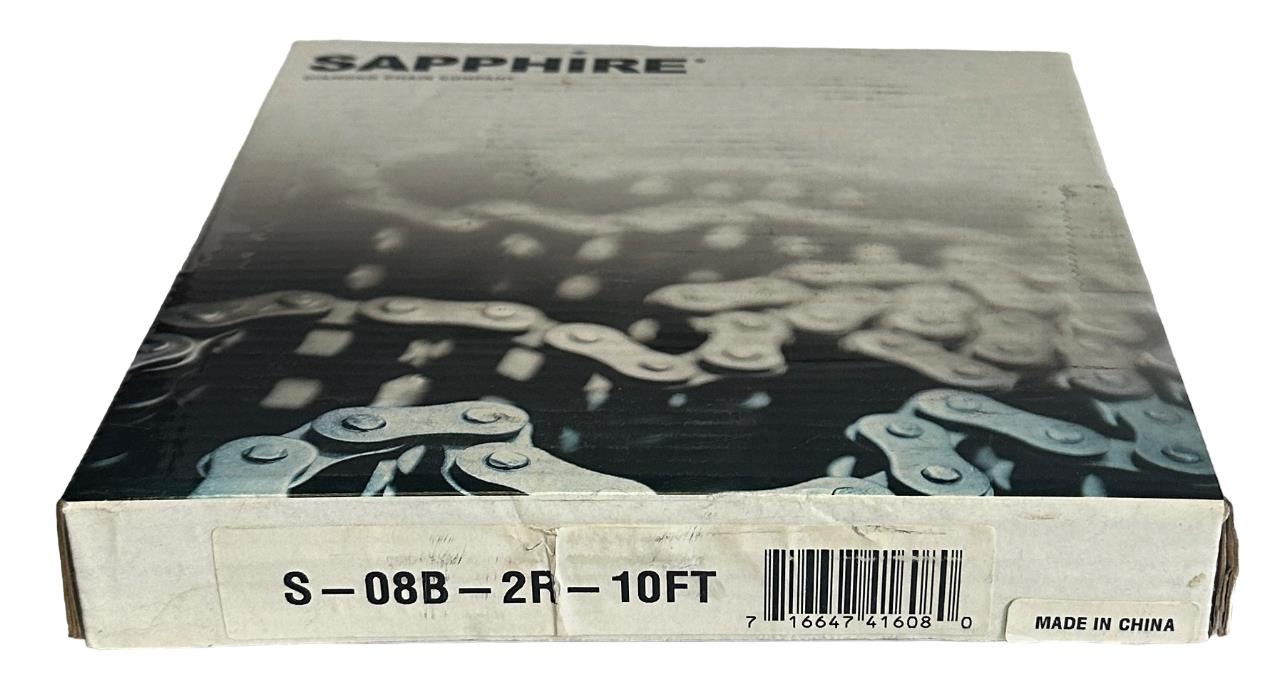 NEW DIAMOND S-08B-2R-10FT / S08B2R10FT SAPPHIRE ROLLER CHAIN 10FT S-08B-2R RIV