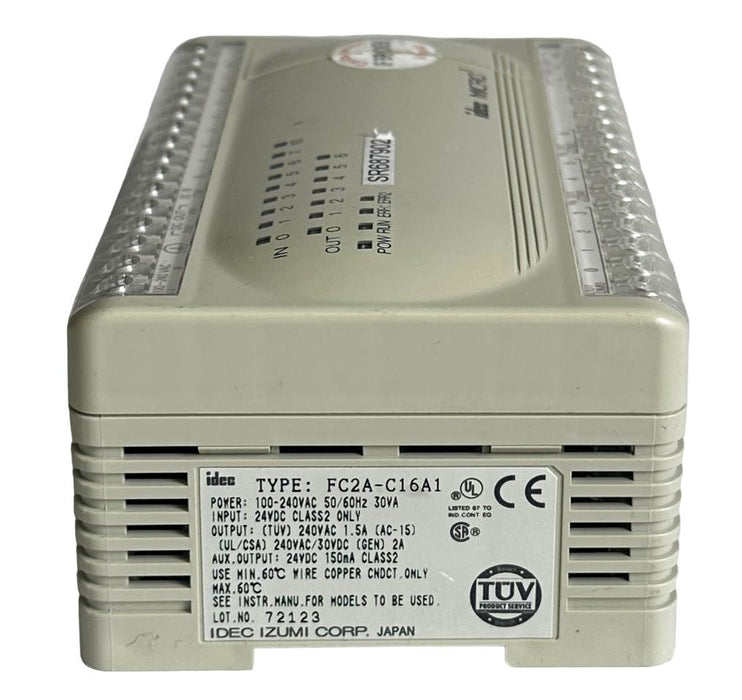 IDEC FC2A-C16A1 / FC2AC16A1 MICRO3 PLC CONTROLLER 100-240VAC 50/60Hz 30VA